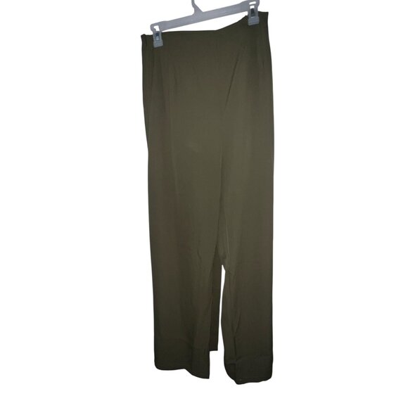 Halara High Waisted Tie Side Invisible Zipper Wide Leg Work Pants Sz Large Green - Picture 11 of 15